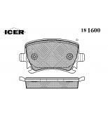 ICER - 181600 - Колодки тормозные дисковые, комплект 181600