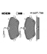 ICER - 181657700 - Комплект тормозных колодок, диско