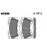 ICER 181874 Комплект тормозных колодок, диско