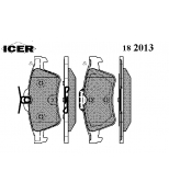 ICER - 182013 - 25218 колодки задн Peugeot 508 10- Icer