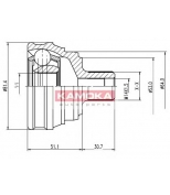 KAMOKA - 6206 - К-т шарнiрний привiдного валу