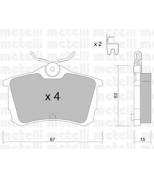 METELLI - 2204650 - Колодки тормозные задние дисковые к-кт HONDA ACCORD/ COROLLA E10