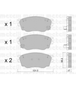 METELLI - 2204750 - Колодки тормозные передние к-кт MAZDA 6 (GG) (2002-2007)