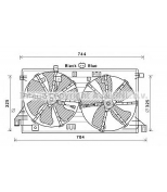 AVA - MZ7550 - Вентилятор радиатора MAZDA 3 1 6 08-