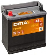 DETA - DB451 - Аккумулятор DETA POWER 12 V 45 AH 330 A ETN 1(L+) B1 218x133x223mm 11kg