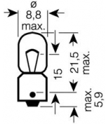 OSRAM 389302B Лампа [2шт] T4W (4W) BA9s блистер 12V 3893-02B 4050300647609