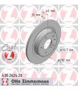 ZIMMERMANN 430262420 Диск тормозной задн. opel astra j/chevrolet cruze (5 отв.)