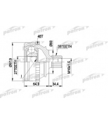 PATRON - PCV1229 - ШРУС наружн к-кт VW: TRANSPORTER Т4 с ABS 7.94-