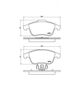 BREMBO - P68046 - К-т торм. колодок Fr Renault Laguna III 10.07->