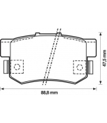 JURID - 572138J - Колодки тормозные дисковые задние HONDA ACCORD Mk VI (CE, CF) 1996/02 - 1998/10