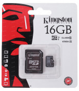 KINGSTON SDC10G216GB Карта памяти Kingston microSDHC 16 Гб с адаптером