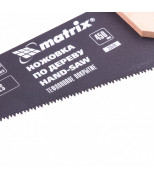 MATRIX 23578 Ножовка по дереву, 450 мм, 7-8 TPI, зуб-3D, каленный зуб, тефлоновое покрытие, деревянная рукоятка. MATRIX