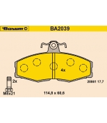 BARUM - BA2039 - Тормозные колодки BARUM