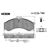 ICER - 141126700 - Комплект тормозных колодок, диско