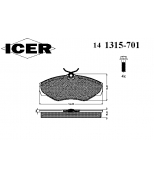 ICER - 141315701 - Комплект тормозных колодок, диско