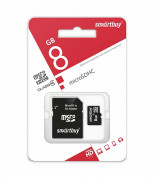 СКЛАД 10 11170 Карта памяти 08 GB Smart Buy (micro SDHC, class 04) с адаптером