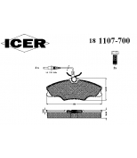 ICER 181107700 Комплект тормозных колодок, диско