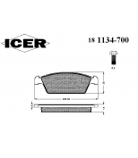 ICER - 181134700 - Комплект тормозных колодок, диско