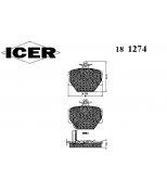 ICER - 181274 - Комплект тормозных колодок, диско