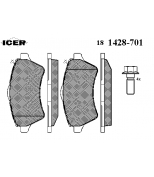 ICER 181428701 Комплект тормозных колодок, диско