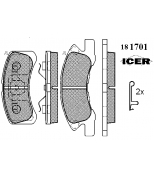 ICER - 181701 - 181701000300001 Тормозные колодки дисковые