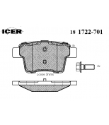 ICER - 181722701 - Комплект тормозных колодок, диско