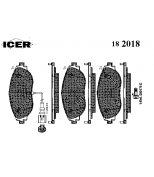 ICER 182018 Колодки тормозные дисковые, комплект 182018