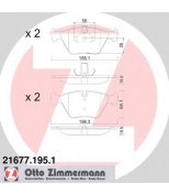 ZIMMERMANN - 216771951 - Комплект тормозных колодок, диско