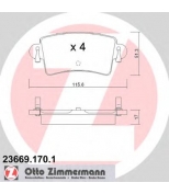ZIMMERMANN - 236691701 - Гальмiвнi колодки дисковi