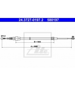 ATE - 24372701972 - Трос ручника SKO FABIA/ROOMSTER/VW POLO 1.0-2.0/1.4-1.9TDI/SDI 99- (L 1645mm)