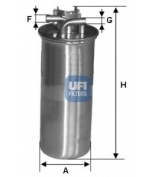 UFI - 2400100 - Фильтр топл.AUDI A6 2.7-3.0TDI 2004=