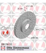 ZIMMERMANN 280316152 Тормозной диск