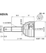 ASVA - NS44 - Шрус наружный 22x48x23 (nissan micra (k11) 1.3i,1.5d 08/92-02/03) asva