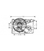 AVA - OL7527 - Вентилятор радиатора двигателя: OPEL 1,6/1,8 Meriva +AC 03-10
