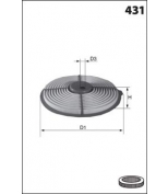MECAFILTER - EL3711 - Фильтр воздушный: Corolla/Starlet/84-97/1.0/1.3