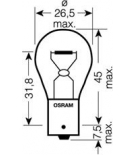 OSRAM 750602B Лампа [2шт] P21W (21W) BA15s блистер 12V 7506-02B 4050300925448