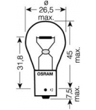 OSRAM 7507DC02B Лампа PY21W 12V BAU15S 7507DC-02B(блистер 2шт.)