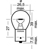 OSRAM 7529 Лампа накаливания 24V 15W BA15S