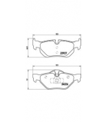 BREMBO - P06038 - Колодки тормозные зад. BMW E87/E90 1,6-2,5L 04->