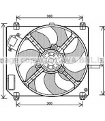 AVA - FT7551 - Вентилятор радиатора охлаждения двигателя Fiat Bravo/a, Marea 1.8-2.0, 1.9JTD (+AC)