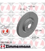 ZIMMERMANN 590258420 Тоpмозной диск BS TOYOTA Coat Z