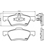 HELLA - 8DB355014961 - колодки тормозные дисковые