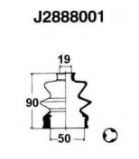 NIPPARTS J2888001 Пыльник ШРУСа SUZUKI SX4/SWIFT 19 X 50 MM, HEIGHT 90 MM внутр.