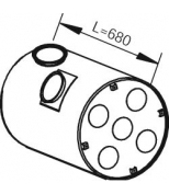 DINEX - 80404 - Резонатор глушителя вертикальный  cредний. кругл. L=680