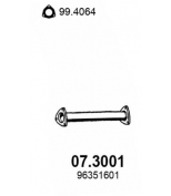 ASSO 073001 Труба глушителя DAEWOO LANOS (1997>) ЕВРО 2 / вставка вместо катализатора