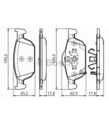 BOSCH - 0986494383 - Колодки тормозные HONDA ACCORD 2.0-2.4 08- передние