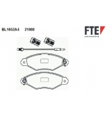 FTE - BL1652A4 - Колодки тормозные передние к-кт PEUGEOT 206