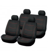 ARNEZI A0508006 Комплект чехлов-рубашек на сиденья с подголовниками Черный с Красной строчкой 8пр ARNEZI A0508006