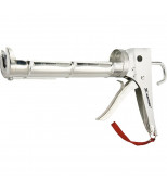 MATRIX 88640 Пистолет для герметика, 310 мл, &quot;полуоткрытый&quot;, хромированная, зубчатый шток 7 мм. MATRIX