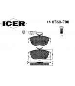 ICER - 180760700 - 180760700300001 Тормозные колодки дисковые